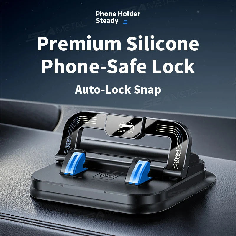 Dashboard Car Phone Holder – 360° Rotation Head-Up Mount with Anti-Slip Base & Number Plate