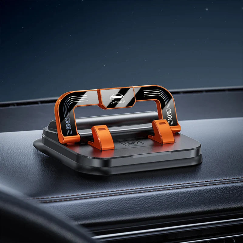 Dashboard Car Phone Holder – 360° Rotation Head-Up Mount with Anti-Slip Base & Number Plate