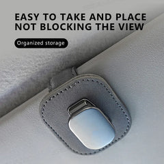Compact Alloy Car Visor Glasses Holder – Premium Suede Sunglasses Mount
