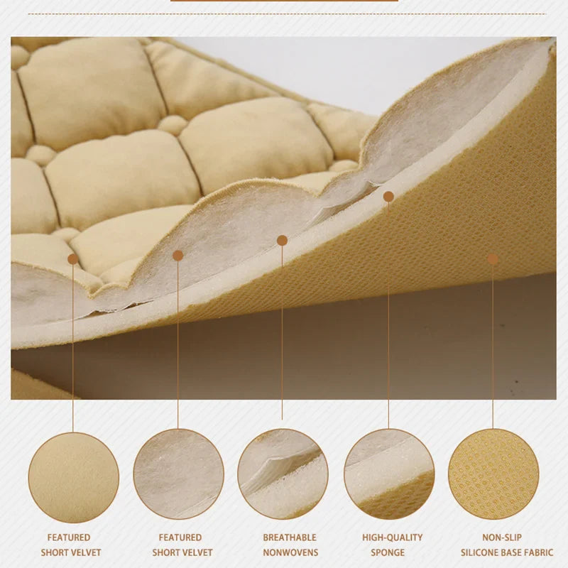 4-Season Plush Car Seat Cushion – Breathable Anti-Slip Cover for Sedan SUV Truck