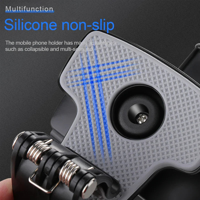 Universal Car Mobile Phone Holder – Clip-On Mount for Dashboard & Rear View Mirror