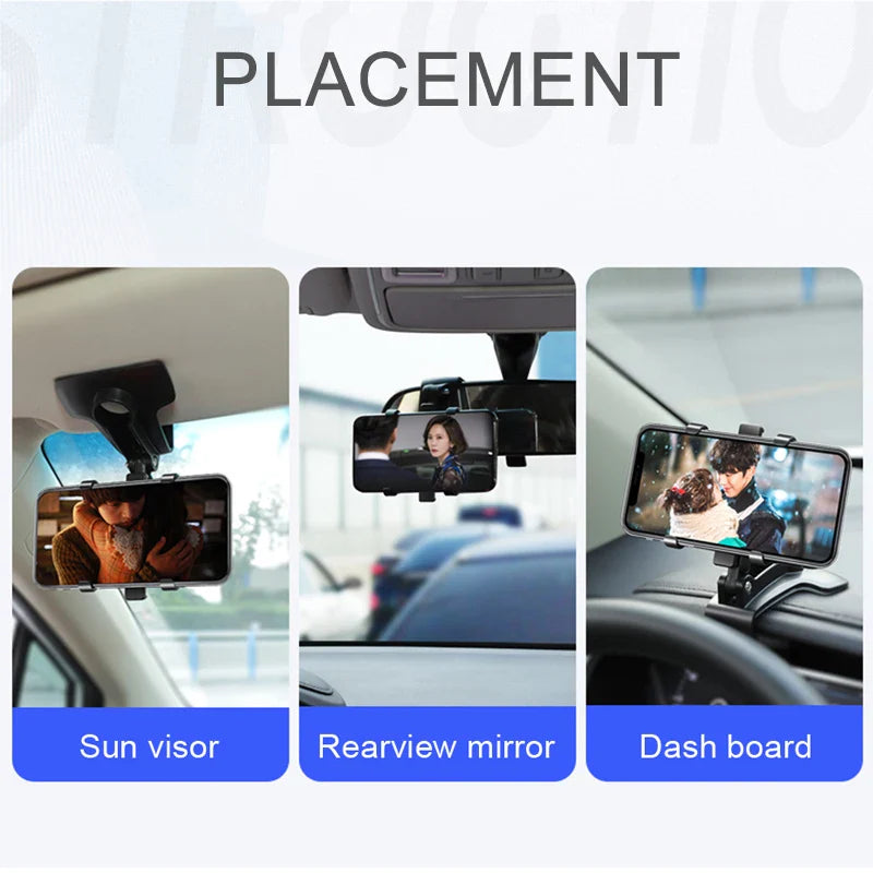 Universal 360-Degree Dashboard Phone Mount – Stable Car Navigation Stand for 4–7” Devices