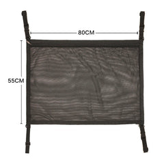 Car Ceiling Storage Net Pocket 80x55cm – Hanging Polyester Mesh Roof Organizer with Zipper
