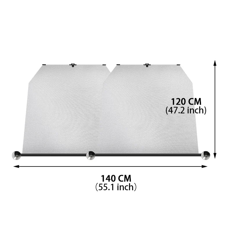 Telescopic Car Sun Shade – Hidden Windshield UV-Blocking Privacy Curtain (72–140cm Adjustable)