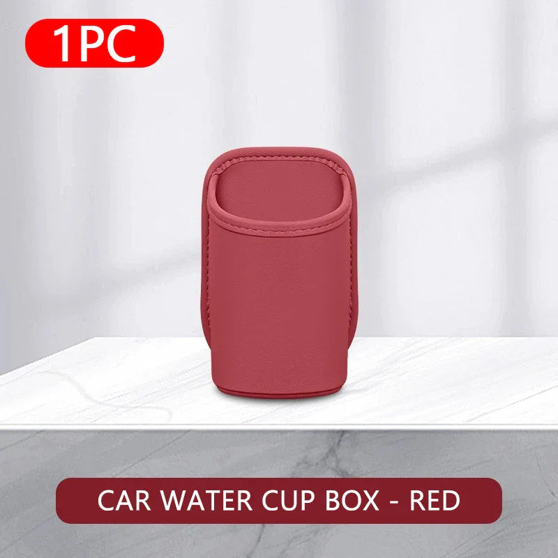 PU Leather Car Side Door Cup Holder – Stable Waterproof Bottle Holder