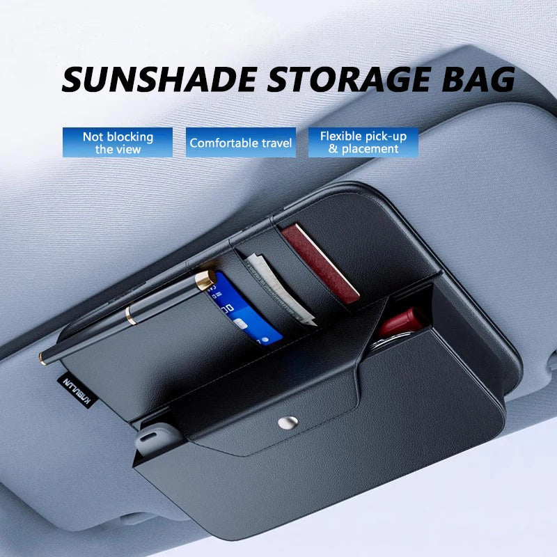 Universal Car Visor Storage Pouch – Multi-Pocket Organizer for SUV Sedan Truck
