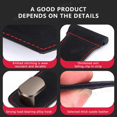 SEAMETAL Car Seat Hook Hanger Co-Pilot Storage Box Hanger Metal Hook for Bag Luxury Suede 15KG Large-Bearing Car Handbag Holder