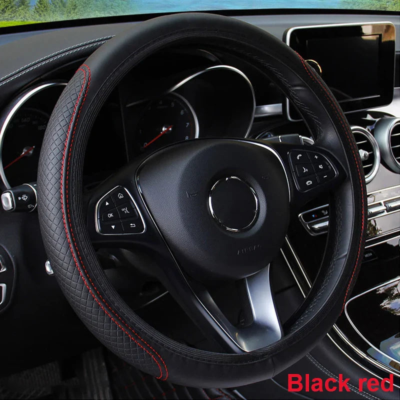 Universal Steering Wheel Cover 37–39CM – Anti-Slip, Wear-Resistant Microfiber Leather Cover