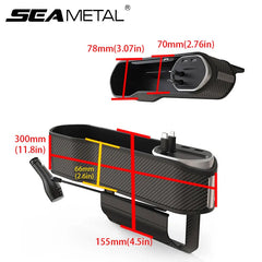 Car Seat Gap Organizer – 40W Wireless Charging Storage Box with 3-in-1 Cable (USB-C/Lightning)