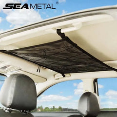 Car Ceiling Storage Net Pocket 80x55cm – Hanging Polyester Mesh Roof Organizer with Zipper