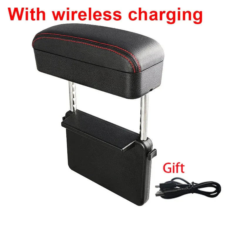 All-in-One Car Arm Rest Storage Box – Wireless Charging Large Capacity Organizer