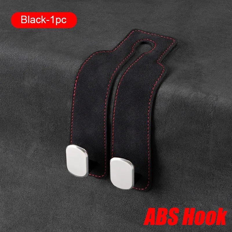 Auto Hoofdsteun Ophanghaak – Premium Suède 20KG Zware Opberghaak