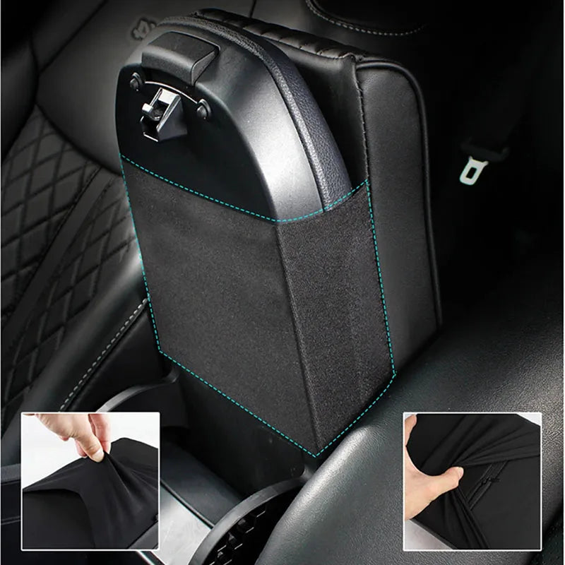 Thickened Car Armrest Box Cushion – 3D Memory Foam PU Leather Console Cover