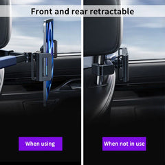 Car Seat Back Phone Holder – Telescopic Rear Tablet Mount for 4–12.9 Inch iPad & Smartphones