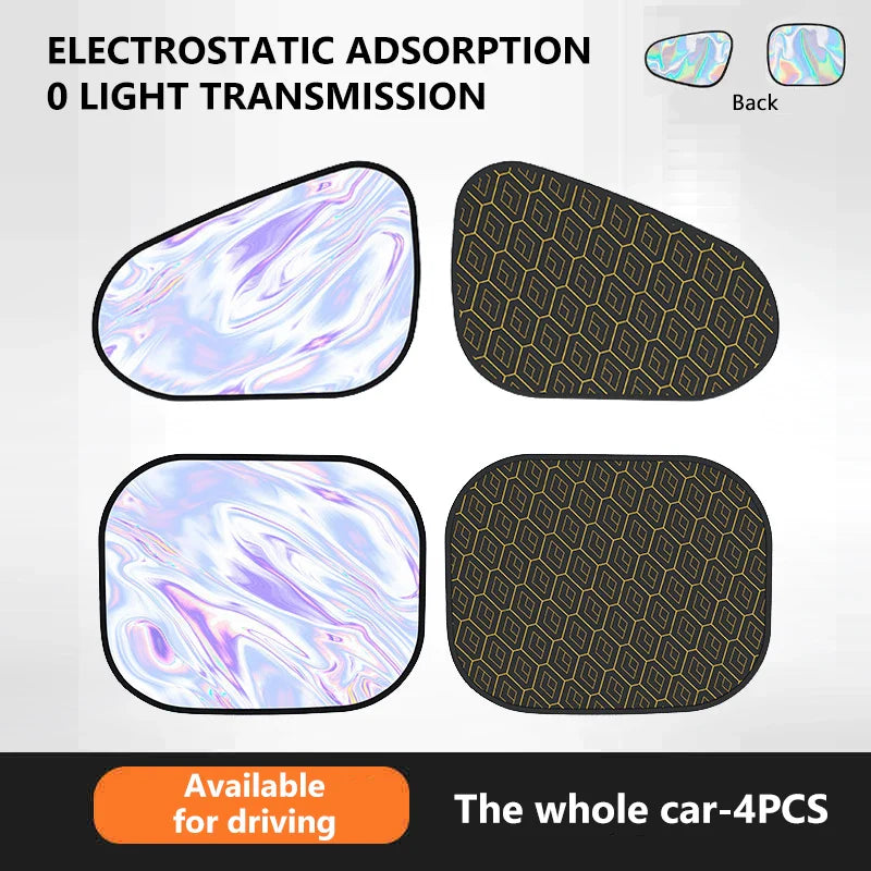 Car Side Window Sun Shade Cover – 4-Layer Electrostatic UV Blocker (99.9%) for Baby Protection