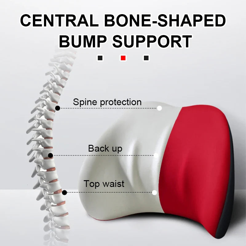 Almohada de soporte cervical y lumbar para coche – Espuma viscoelástica transpirable con funda extraíble