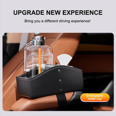 Car Center Console Arm Rest Box – Premium Nappa Leather Storage with Tissue Holder