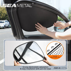 4-Layer Electrostatic Car Side Window Sun Shade – 99.9% UV Ray Blocking Curtain