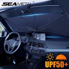 UPF50+ Car Windshield Sun Protection Curtain – 99% UV Blocking Heat Insulation