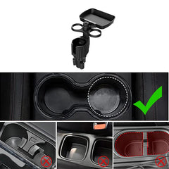 Extensor de portavasos para coche 4 en 1 – Bandeja giratoria para aperitivos y portabebidas de 360° (carga de 3 kg)