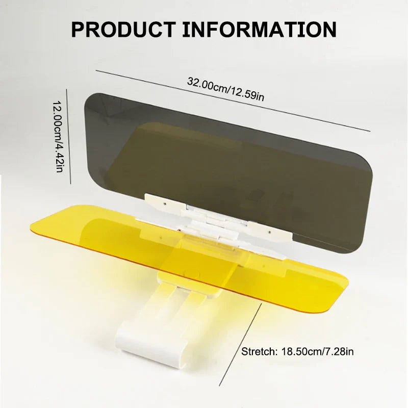 2-in-1 Windshield Polarized Sunshade – Anti-Glare HD Night Vision UV Blocking Visor