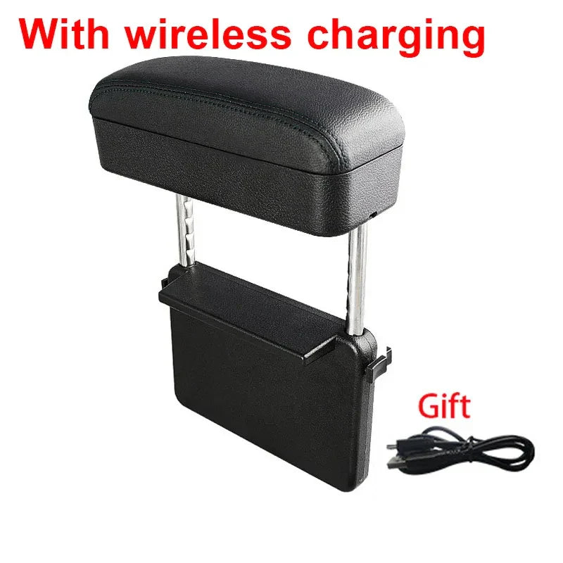All-in-One Car Arm Rest Storage Box – Wireless Charging Large Capacity Organizer
