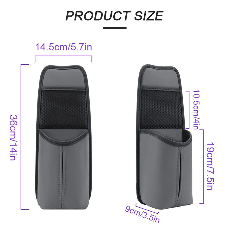 Autostoel Opbergtas voor zijkant – Hangende Auto Organizer met Tissuehouder en Netvak