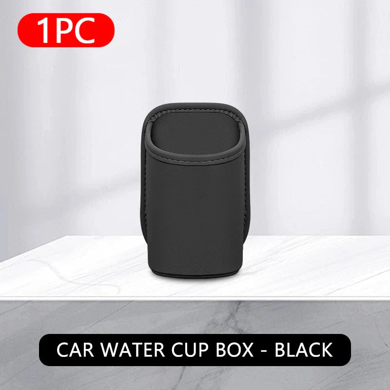 PU Leather Car Side Door Cup Holder – Stable Waterproof Bottle Holder