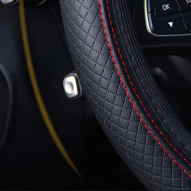 Universal Steering Wheel Cover 37–39CM – Anti-Slip, Wear-Resistant Microfiber Leather Cover