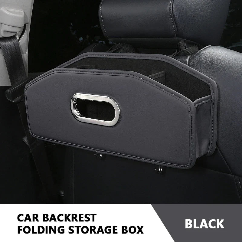 Multi-Function Car Backseat Organizer – Foldable Storage Box with Tissue Holder & Hook