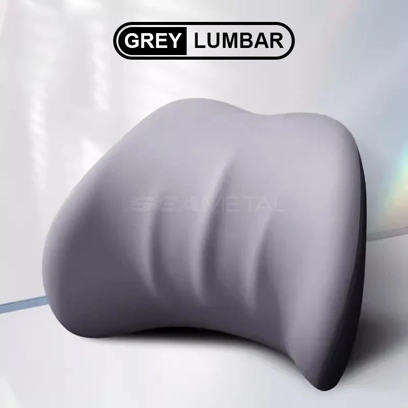 Almohada de soporte cervical y lumbar para coche – Espuma viscoelástica transpirable con funda extraíble