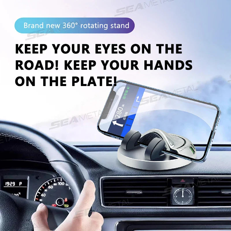 Head-Up Dashboard Phone Holder for Car – Anti-Slip Rubber 360° Rotation Navigation Mount