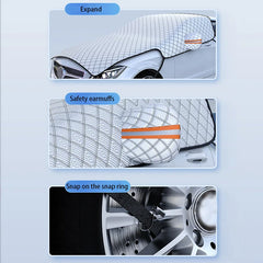 Upgraded Large Car Window Snow Cover – Universal Windshield Snow Shield with Hood Protection