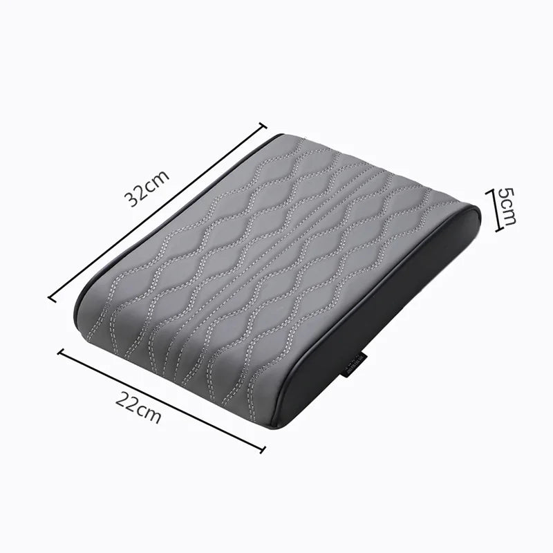 Thickened Car Armrest Box Cushion – 3D Memory Foam PU Leather Console Cover
