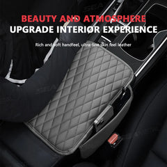 Breathable Car Arm Rest Cushion – Anti-Scratch Center Console Cover with Storage Bag
