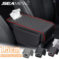 Thickened Car Armrest Cover – Memory Foam Center Console Cushion with Tissue Holder