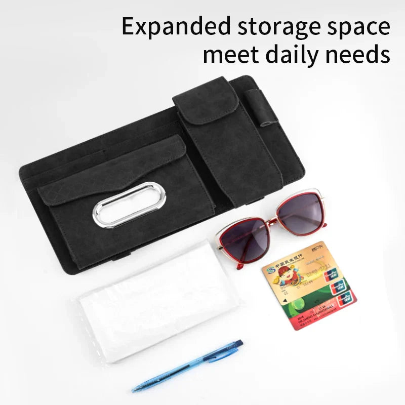 Premium Auto Sun Visor Storage Bag – Multi-Function Organizer with Tissue Holder
