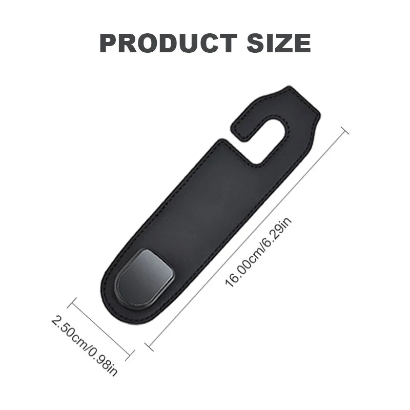 Universal Hidden Car Headrest Hook – Suede Leather Rear Row Hanger 20KG Load-Bearing