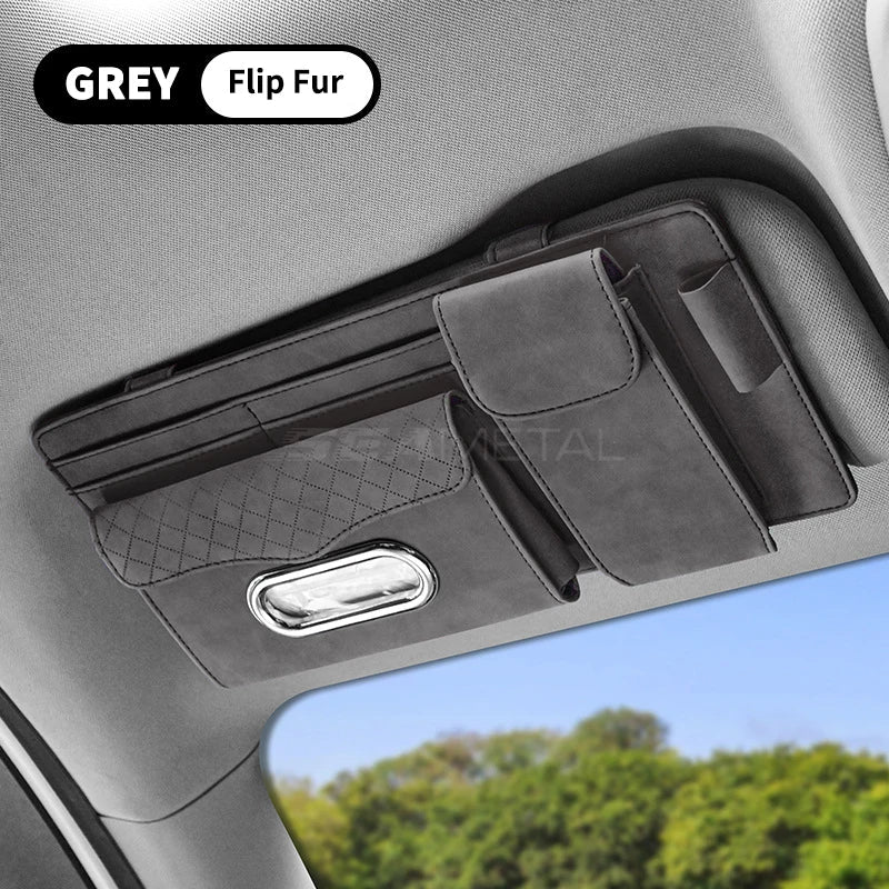 Premium Auto Sun Visor Storage Bag – Multi-Function Organizer with Tissue Holder