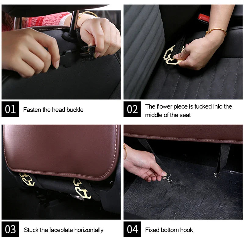 Car Seat Back Organizer – Leather Anti-Mud Kick Protector Easy to Clean