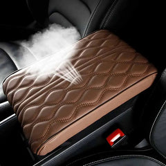 Thickened Car Armrest Box Cushion – 3D Memory Foam PU Leather Console Cover