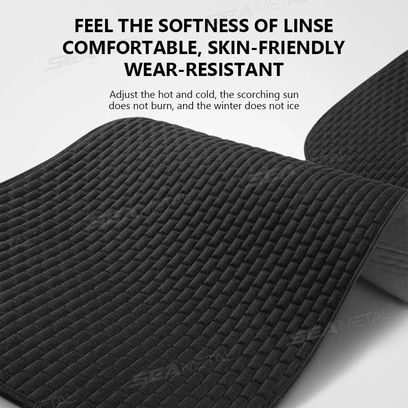Breathable 100% Linen Car Seat Cover – Cooling Sweat-Absorbing Cushion for SUV & Sedan