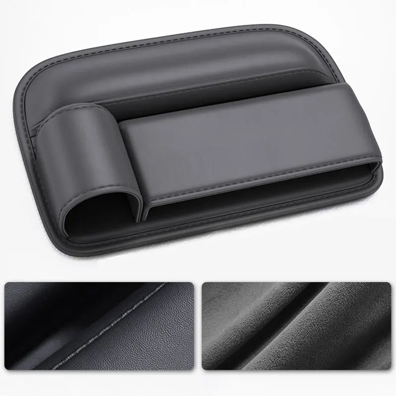 Universal Car Seat Gap Filler – Wear-Resistant PU Leather Organizer with Cup Holder