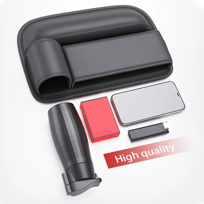 Universal Car Seat Gap Filler – Wear-Resistant PU Leather Organizer with Cup Holder