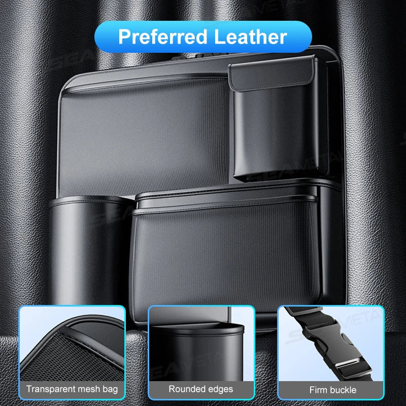 Opbergtas voor kofferbak SUV/MPV – Slijtvaste PU-lederen rugleuningorganizer