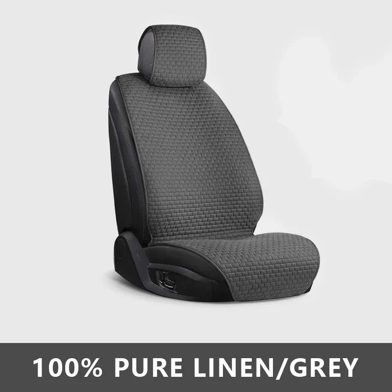 Breathable 100% Linen Car Seat Cover – Cooling Sweat-Absorbing Cushion for SUV & Sedan
