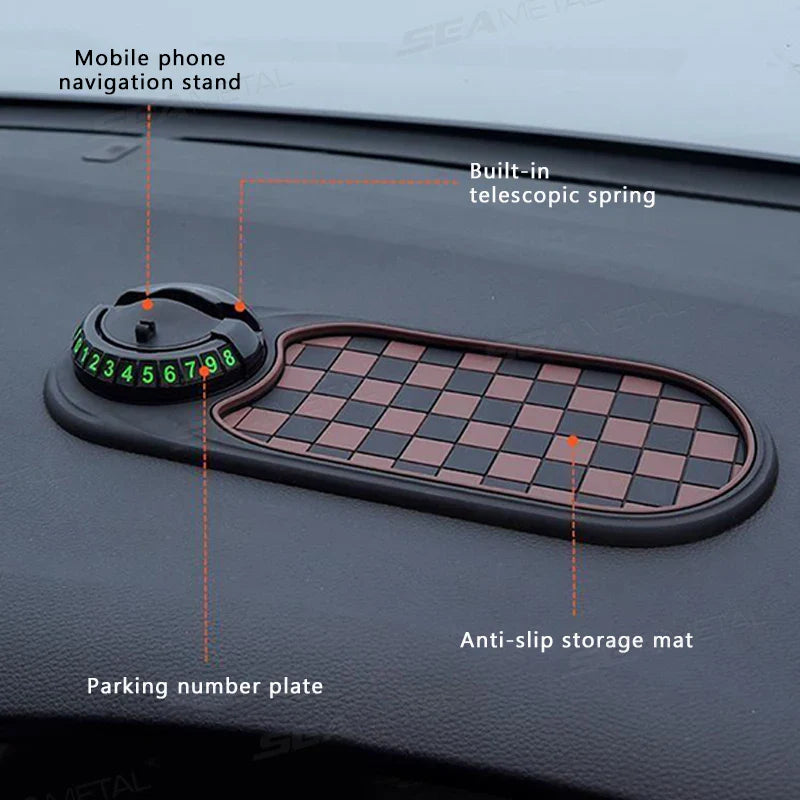 Car Dashboard Phone Holder with Anti-Slip Mat – 360° Rotating Head-Up Navigation Mount