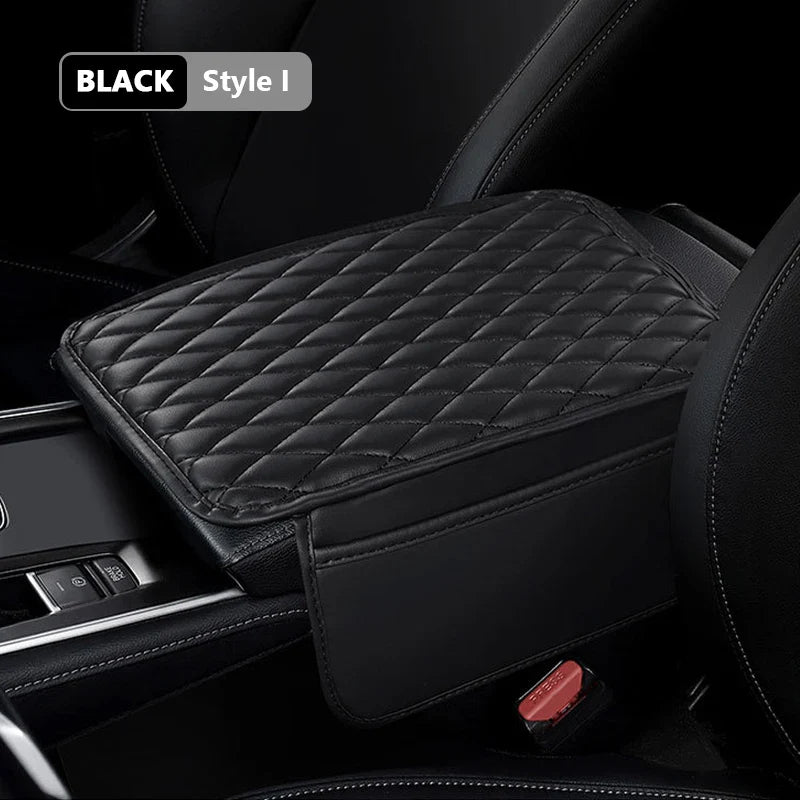 Breathable Car Arm Rest Cushion – Anti-Scratch Center Console Cover with Storage Bag