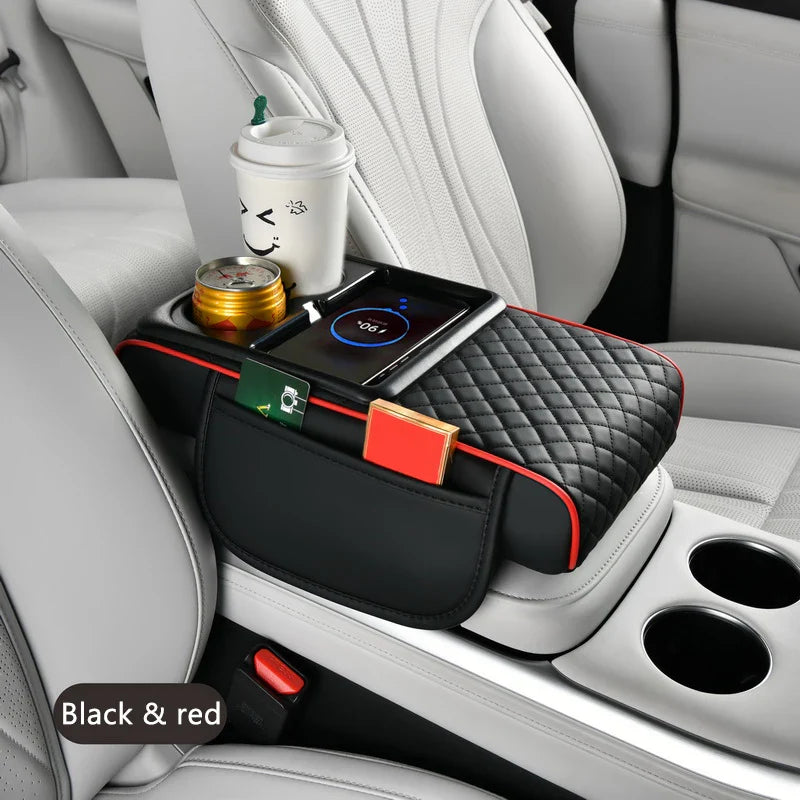 Universal 15W Wireless Charging Armrest Pad – 7.5cm Thick Center Console Cushion