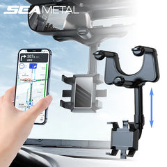 Universal Rearview Mirror Car Phone Holder – 360° Anti-Shake Stable Mount for 3–7 Inch Smartphones
